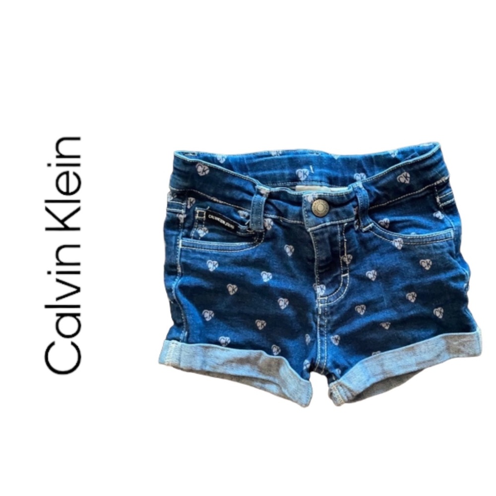 CALVIN KLEIN➕Denim Heart Embellished Shorts